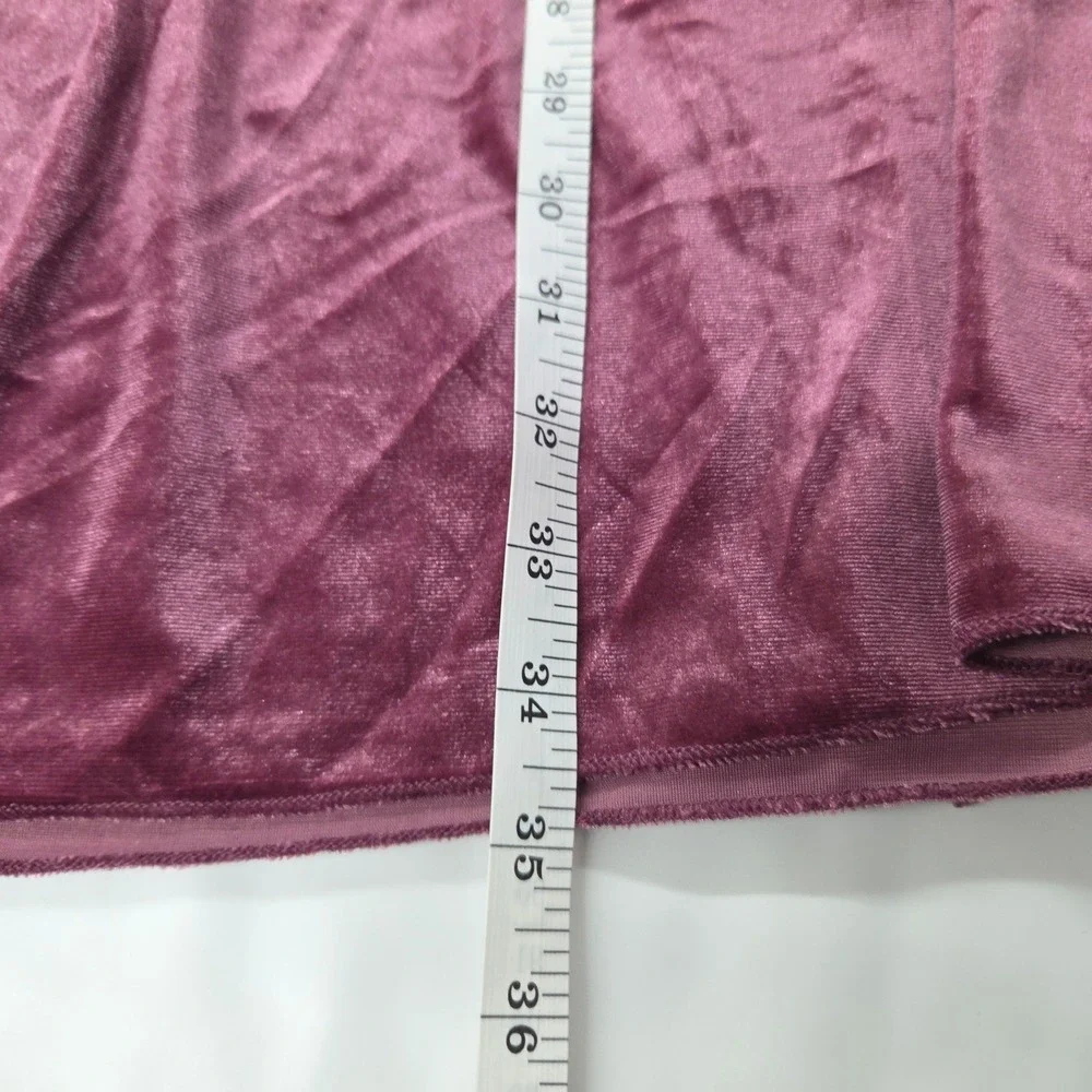 Kaktus Burgundy Rose Velvet Maxi Skirt Elastic Waist Flowy Large Romantic Gothic